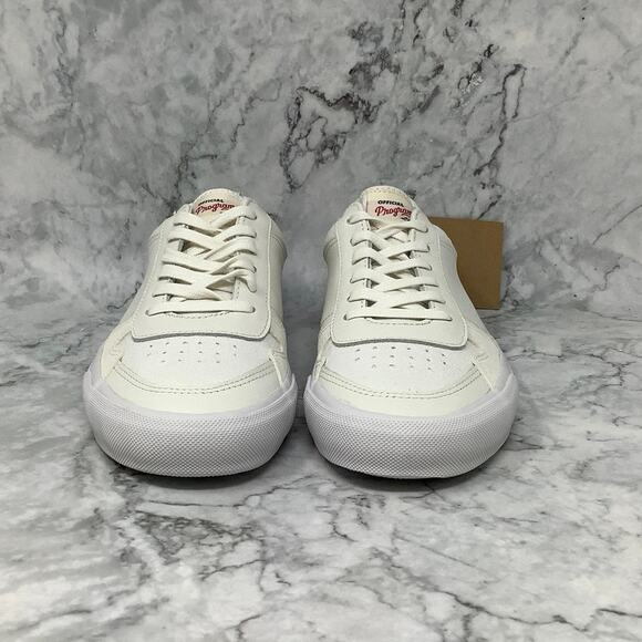 Official Program Sz 8 Off White/White STU-90 Leather Canvas Sneaker P1-27 - Picture 2 of 11